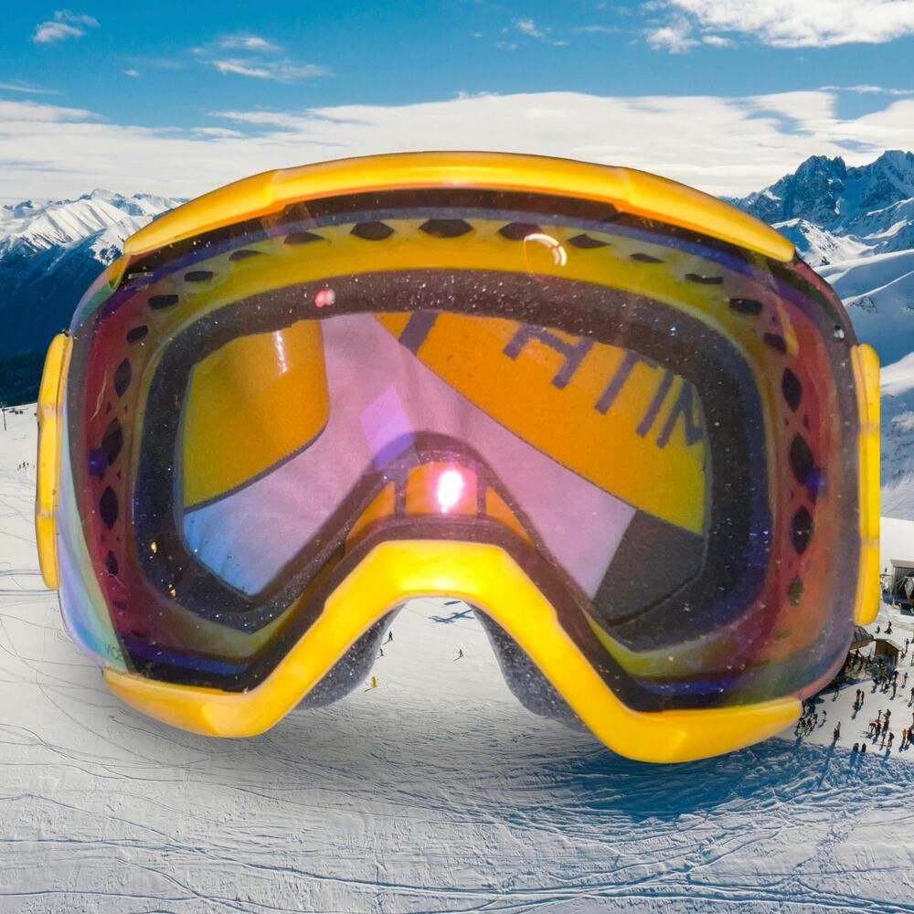 Smith Vice Ski Snowboard Goggles Green Sol-X Mirror Lens Grey Yellow Strap w Bag